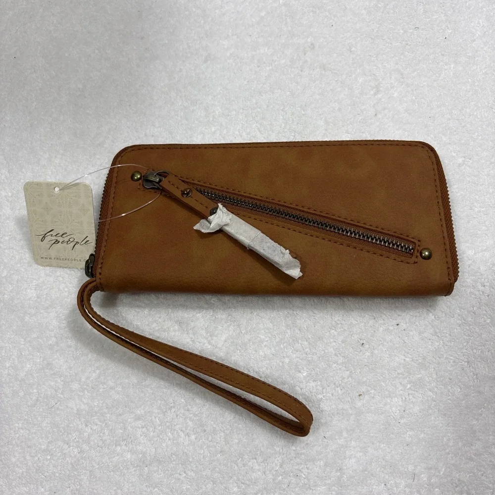 Free People Distressed Vegan Leather Continental Wallet Wristlet NWT MSRP $58